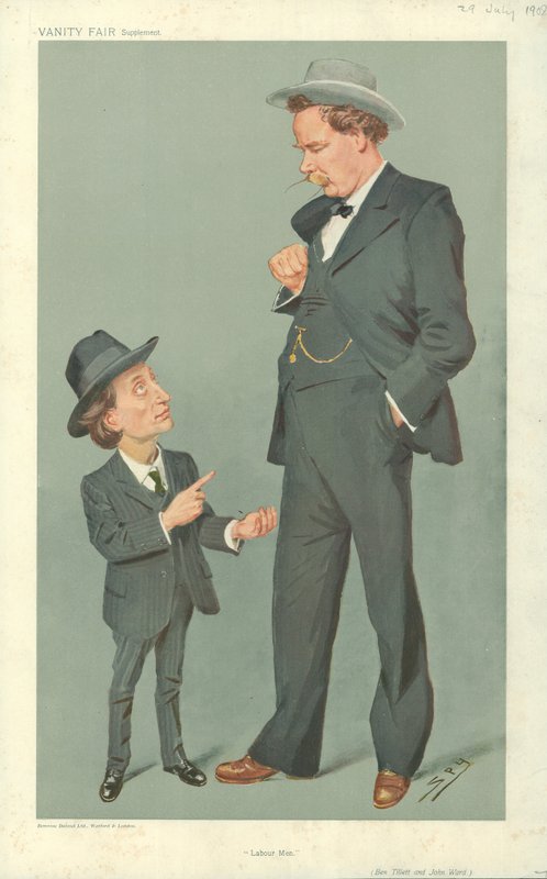 Ben Tillett和John Ward，工人，1909年7月29日，“名利场”漫画 作者 莱斯利·马修·沃德