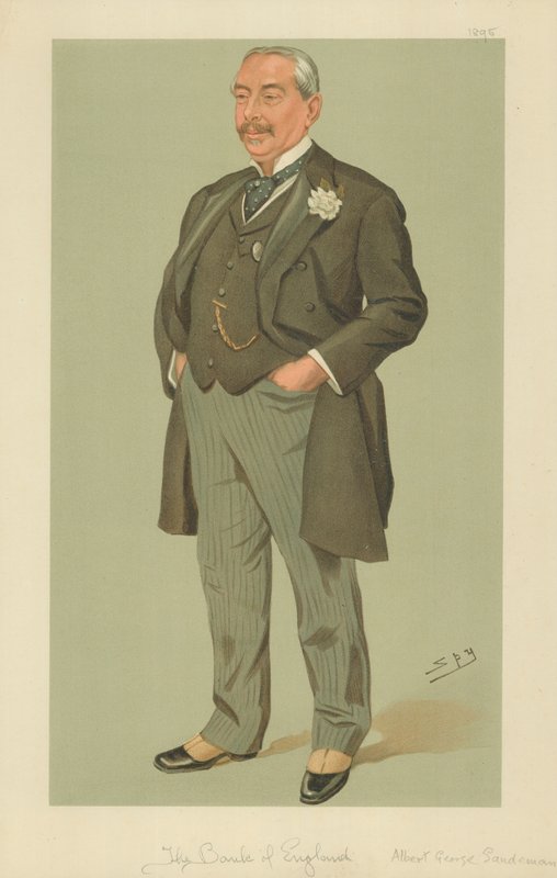 英国银行Albert George Sandeman先生，1895年9月12日，“名利场”漫画 作者 莱斯利·马修·沃德