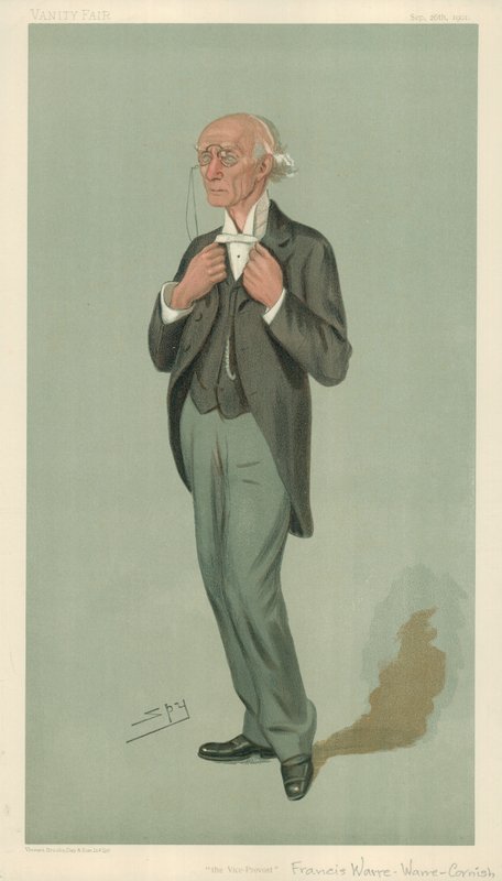 FW Warre-Cornish先生，伊顿副校长，副教务长，1901年9月26日，名利场卡通 作者 莱斯利·马修·沃德