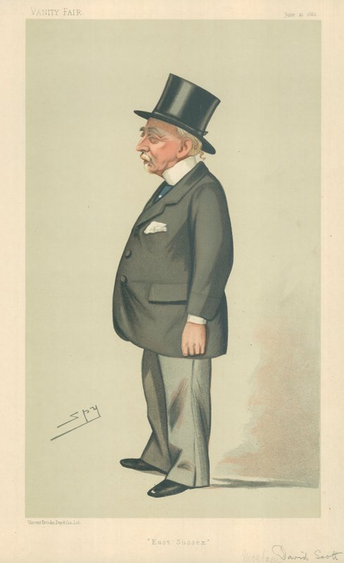 1882年6月10日，东萨塞克斯的Montagu David Scott先生，“名利场”漫画 作者 莱斯利·马修·沃德