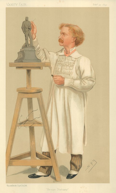 William Hamo Thornycroft先生，青铜雕像，1892年2月20日，名利场漫画 作者 莱斯利·马修·沃德