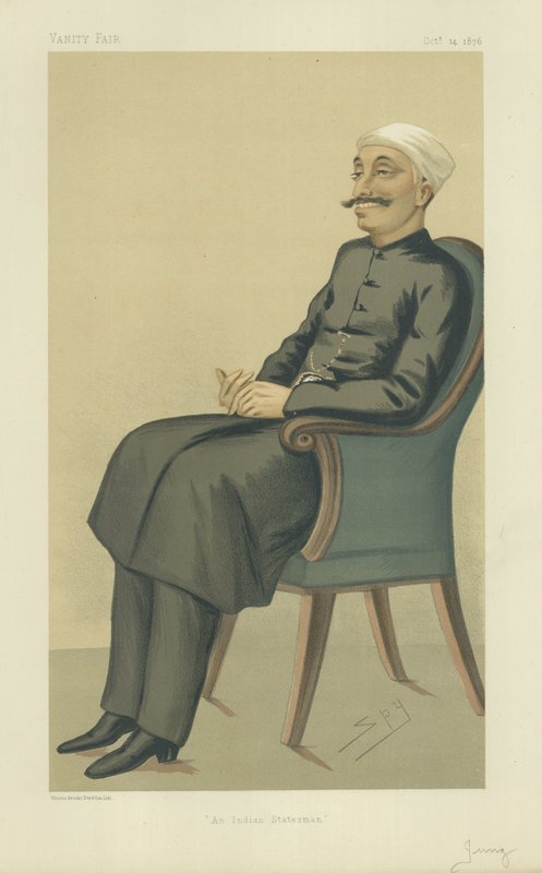 Nawab Sir Salar Jung，印度政治家，1876年10月14日，名利场漫画 作者 莱斯利·马修·沃德