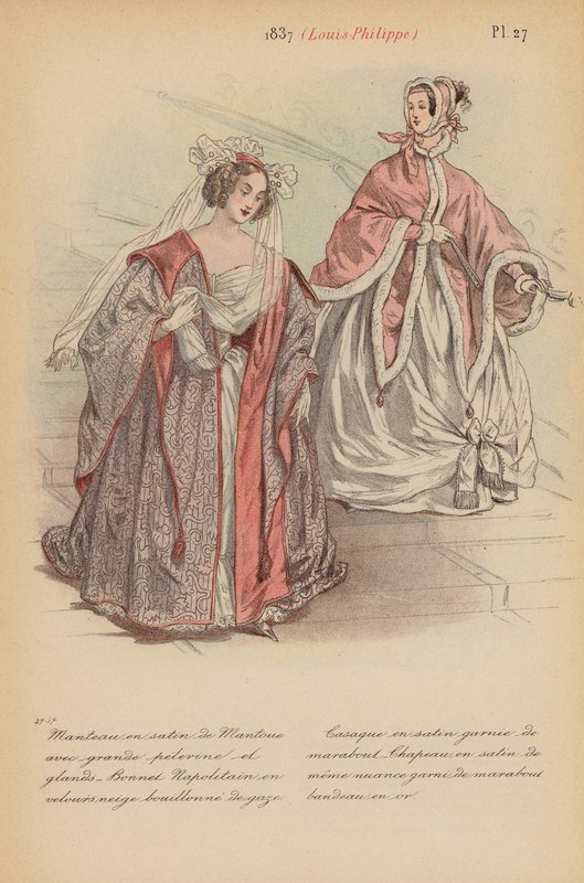 法国时尚：1837 年，路易-菲利普（彩色石版画） 作者 路易斯·科拉斯