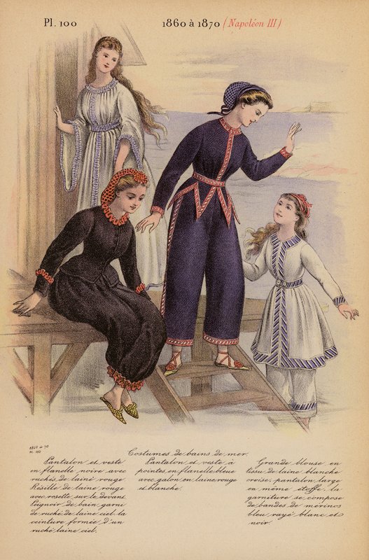 法国时尚：1860 年至 1870 年，拿破仑三世（彩色石版画） 作者 路易斯·科拉斯