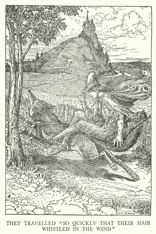 他们的旅行 "如此之快，以至于他们的头发在风中呼啸"（Litho）。 作者 路易斯·约翰·黑德
