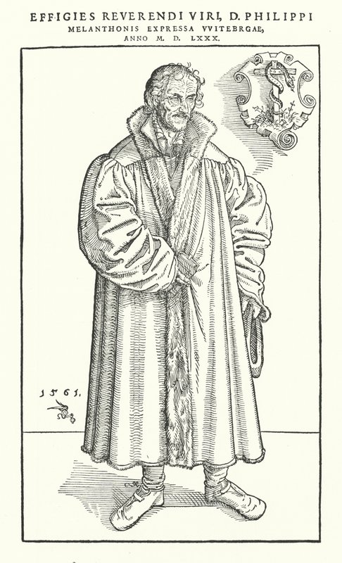 德国新教改革家菲利普-梅朗雄（Philipp Melanchthon）（雕刻）。 作者 小卢卡斯（后）克拉纳赫