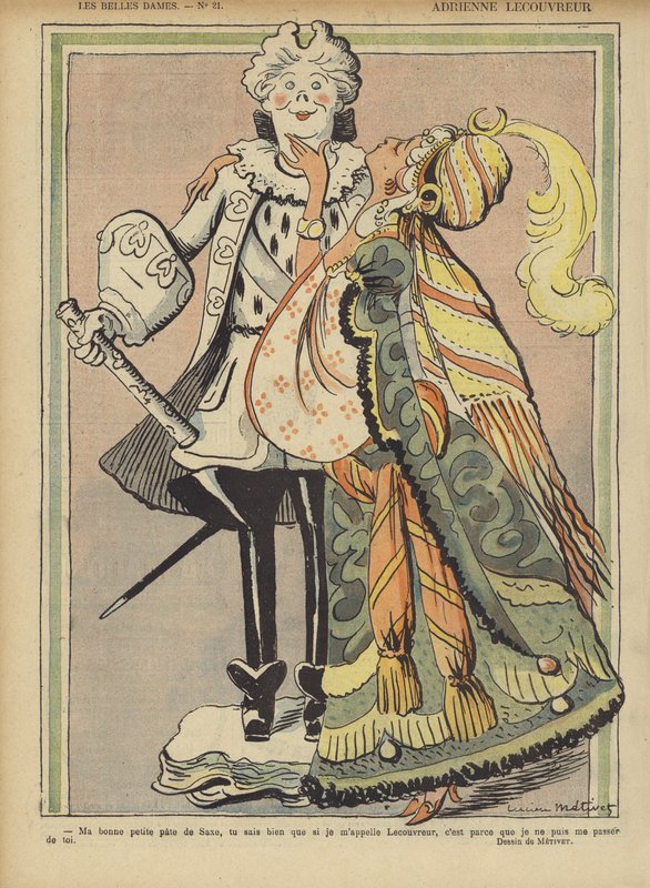 Adrienne Lecouvreur，笑的插图 作者 露西安·梅蒂（Lucien Metivet）