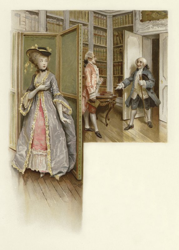 丑闻学校（chromolitho）的插图 作者 卢修斯·罗西（Lucius Rossi）