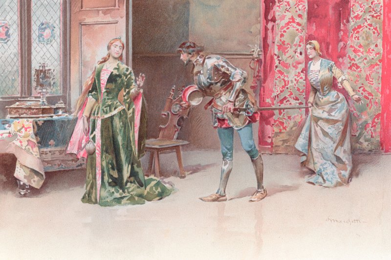莎士比亚的奥赛罗（chromolitho）插图 作者 卢多维科·马尔凯蒂（Ludovico Marchetti）