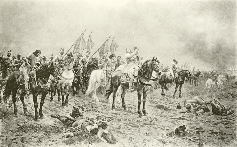 Lutzen战争前的Gustavus Adolphus（凹版） 作者 路德维希·布劳恩