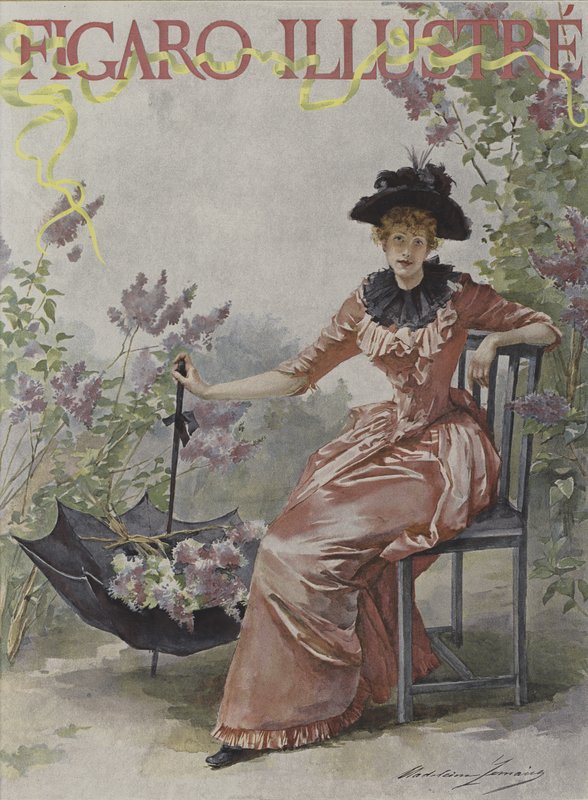 Le Figaro Illustre的封面，1891年5月 作者 马德琳·勒梅尔（Madeleine Lemaire）
