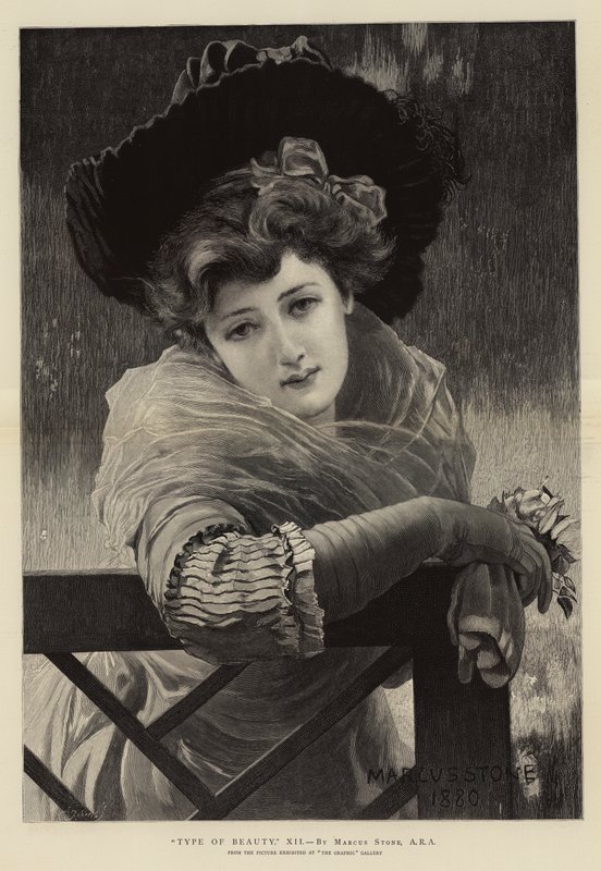 "Type of Beauty," XII (engraving) 作者 马库斯（后）斯通