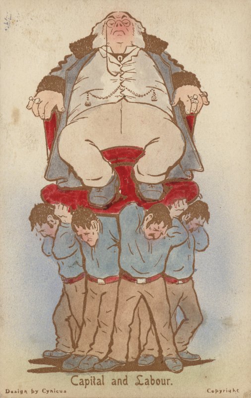 Capital and Labour (colour litho) 作者 马丁 