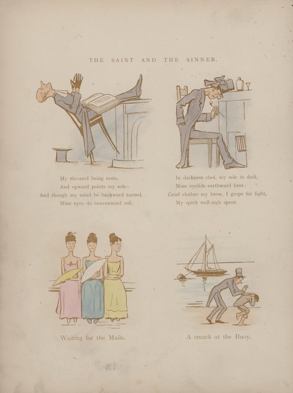 Page from the Humours of Cynicus (coloured engraving) 作者 马丁 