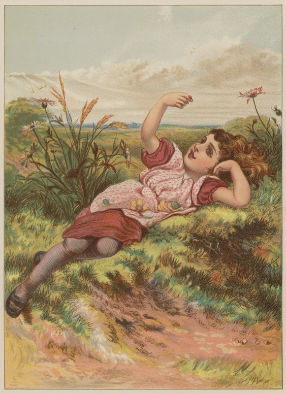 瓢虫（chromolitho）的女孩 作者 玛丽·艾伦·爱德华兹