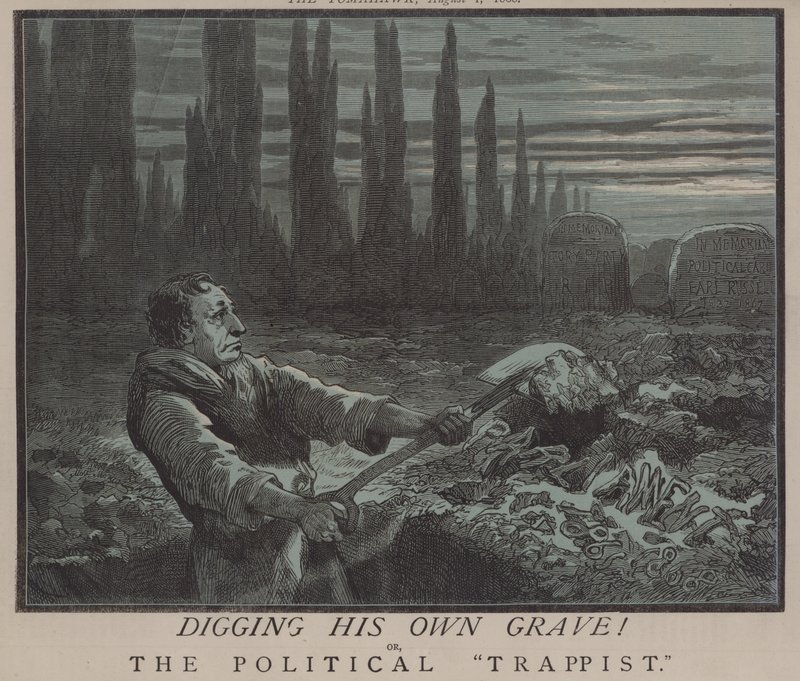 Digging His Own Grave! or, The Political Trappist (colour litho) 作者 马修 