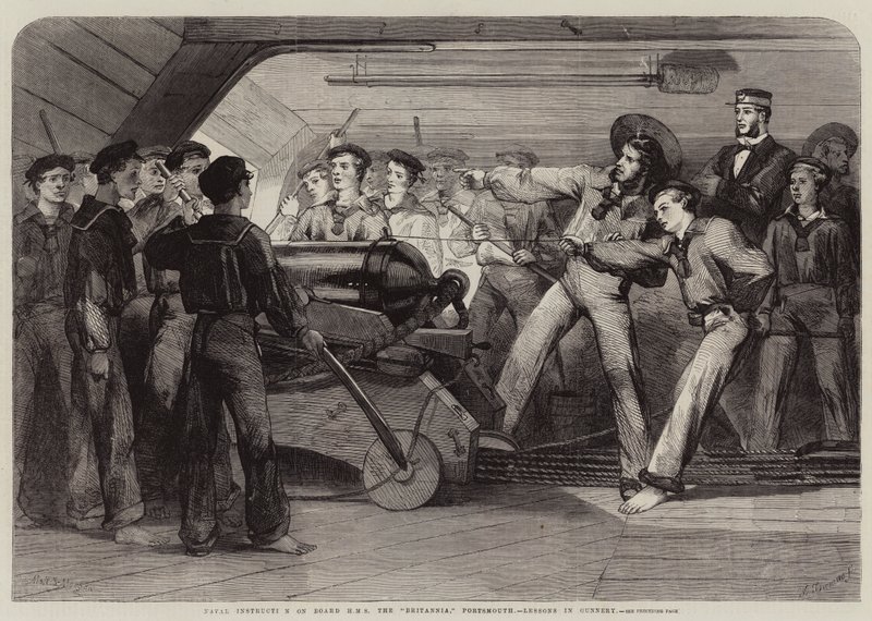 船上HMS的海军指令Britannia，Portsmouth，Gunnery的教训 作者 马修·萨默维尔·摩根
