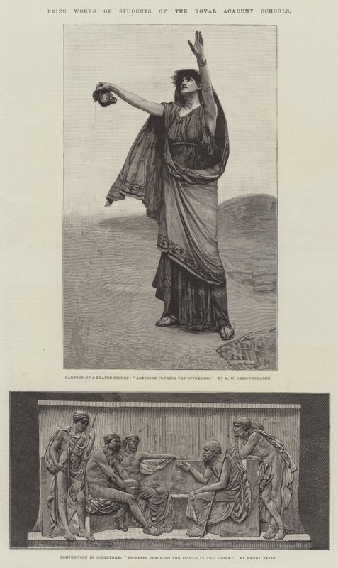 皇家艺术学院学生奖项。插图伦敦新闻的插图，1884年1月5日 作者 莫里斯·格里芬哈根（Maurice Greiffenhagen）