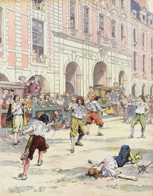 Boutteville和Beuvron在皇家广场进行决斗 作者 莫里斯·勒卢瓦（Maurice Leloir）