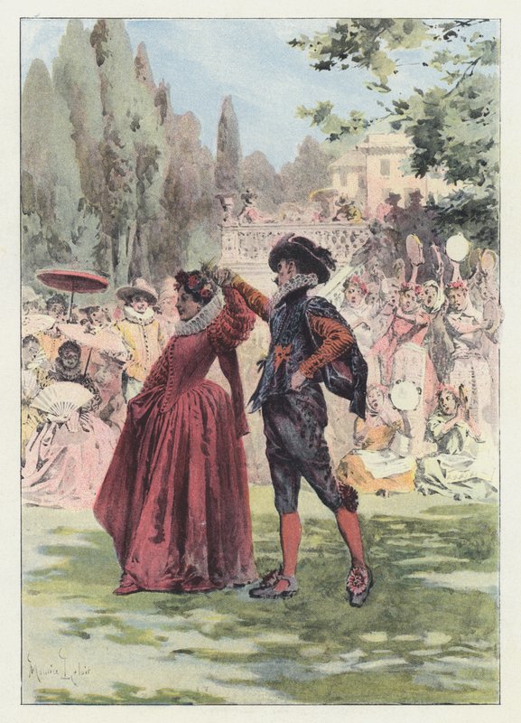 Illustration for Gil Blas (colour litho) 作者 莫里斯·勒卢瓦（Maurice Leloir）