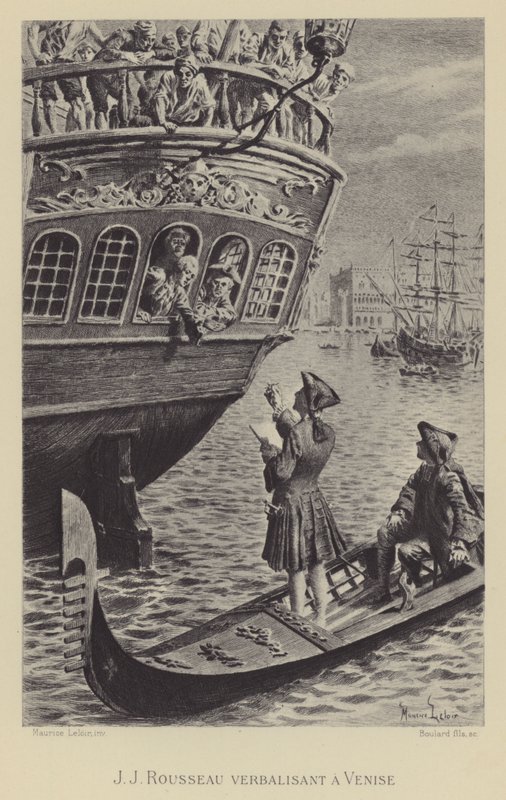 让-雅克-卢梭在威尼斯（雕版画 作者 莫里斯·勒卢瓦（Maurice Leloir）