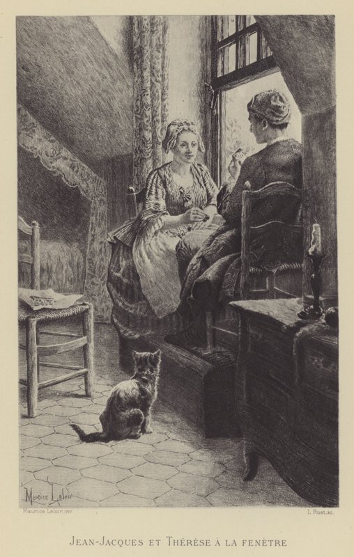 Jean-Jacques and Therese at the window (gravure) 作者 莫里斯·勒卢瓦（Maurice Leloir）