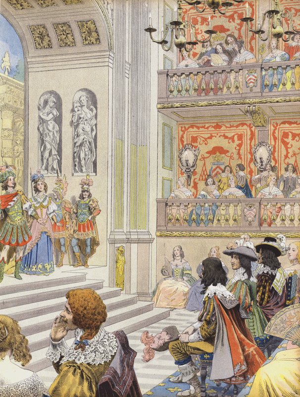 在Mirame的Palais Cardinal剧院演出，Richelieu和Desmarets写的剧本 作者 莫里斯·勒卢瓦（Maurice Leloir）