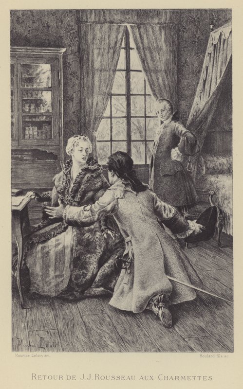 让-雅克·卢梭重返 Les Charmettes（雕刻） 作者 莫里斯·勒卢瓦（Maurice Leloir）