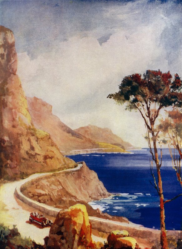 Victoria Drive，南非开普敦（彩色石版画） 作者 莫里斯·兰德尔（Maurice Randall）