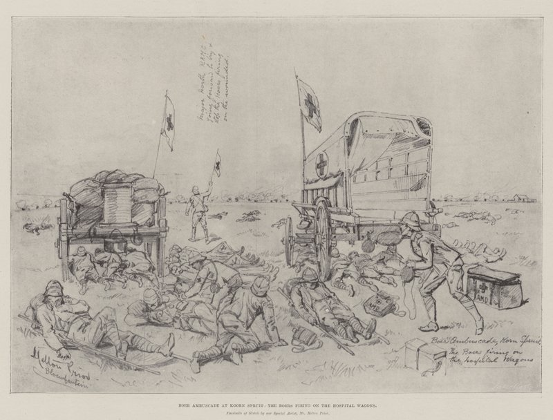 Boorn Ambuscade在Koorn Spruit，Boers在医院货车上开火 作者 梅尔顿·普里尔