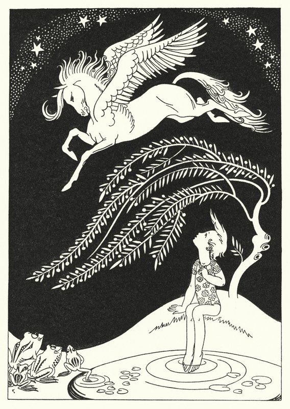 Downward came Pegasus, in wide sweeping circles (colour litho) 作者 梅林人