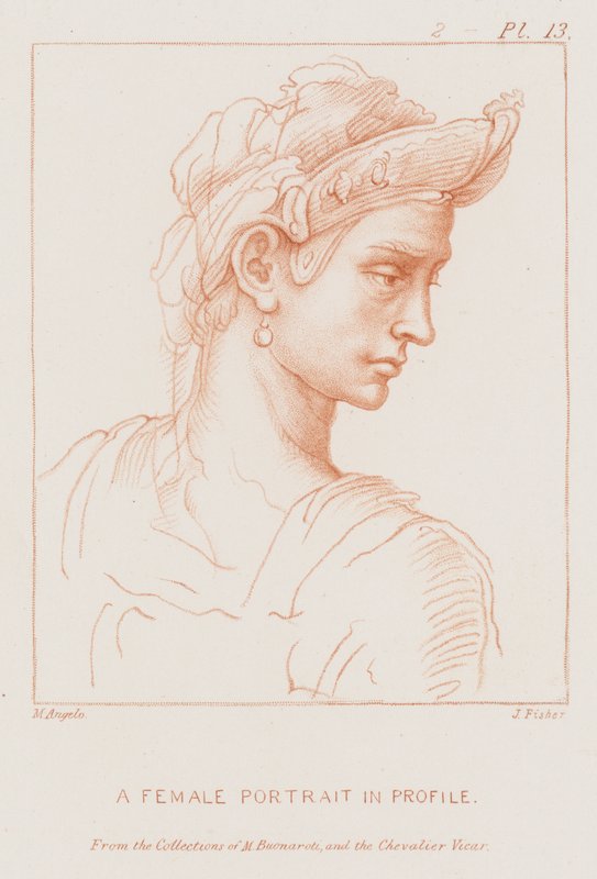 在配置文件中的女性肖像 作者 米开朗基罗（Michelangelo Buonarroti）