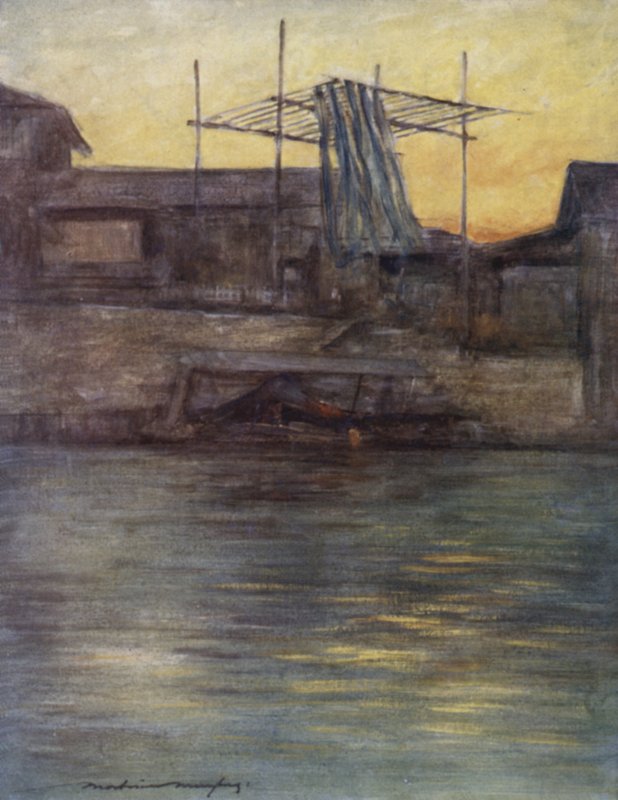 后巷，大阪 作者 Mortimer Ludington Menpes