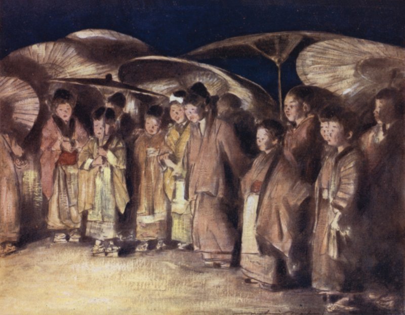 一个街景，Kioto 作者 Mortimer Ludington Menpes