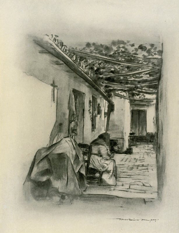 塞维利亚的庭院 作者 Mortimer Ludington Menpes