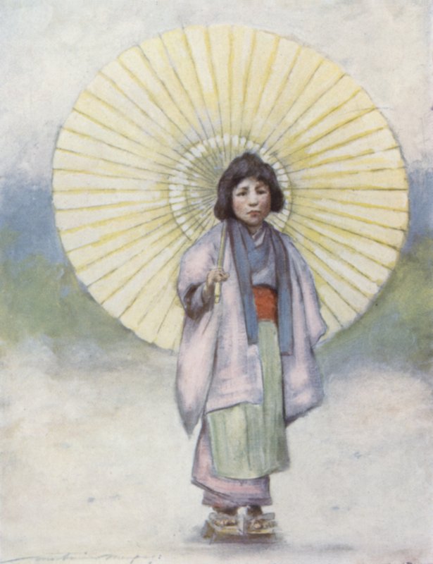 孩子和伞 作者 Mortimer Ludington Menpes