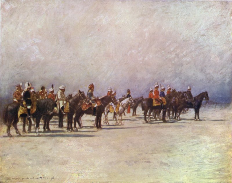 总督审查部队 作者 Mortimer Ludington Menpes