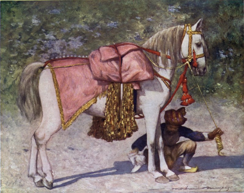 Cutch饶的随从中着名的Led Horse 作者 Mortimer Ludington Menpes