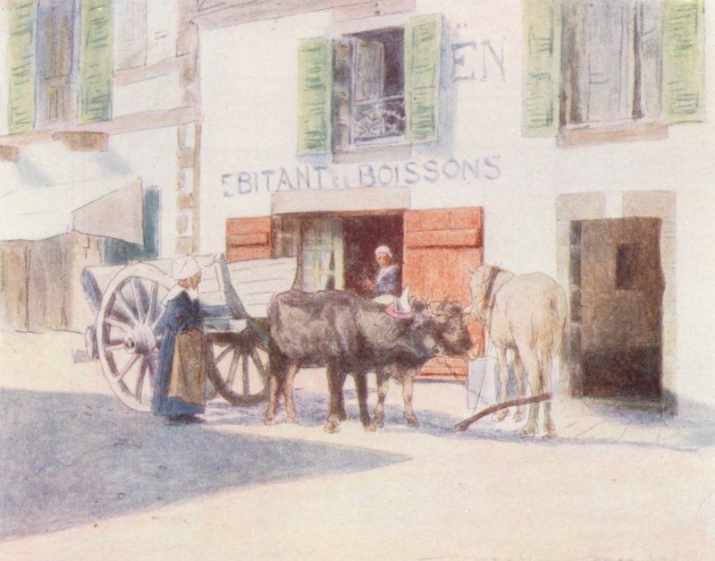 蓬阿文码头上的沙车（彩色石版画） 作者 Mortimer Ludington Menpes