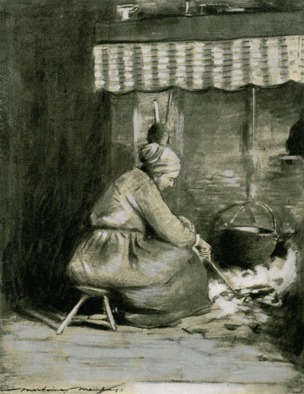老式炉边 作者 Mortimer Ludington Menpes