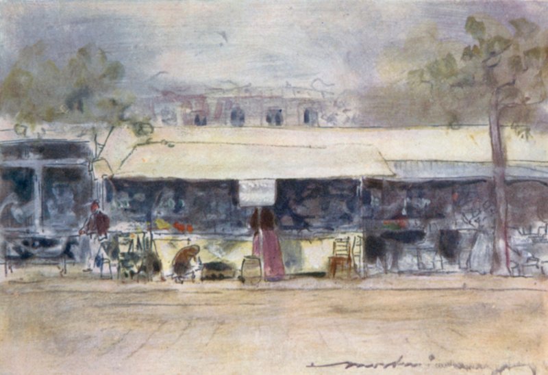 Neuilly Fete的摊位 作者 Mortimer Ludington Menpes