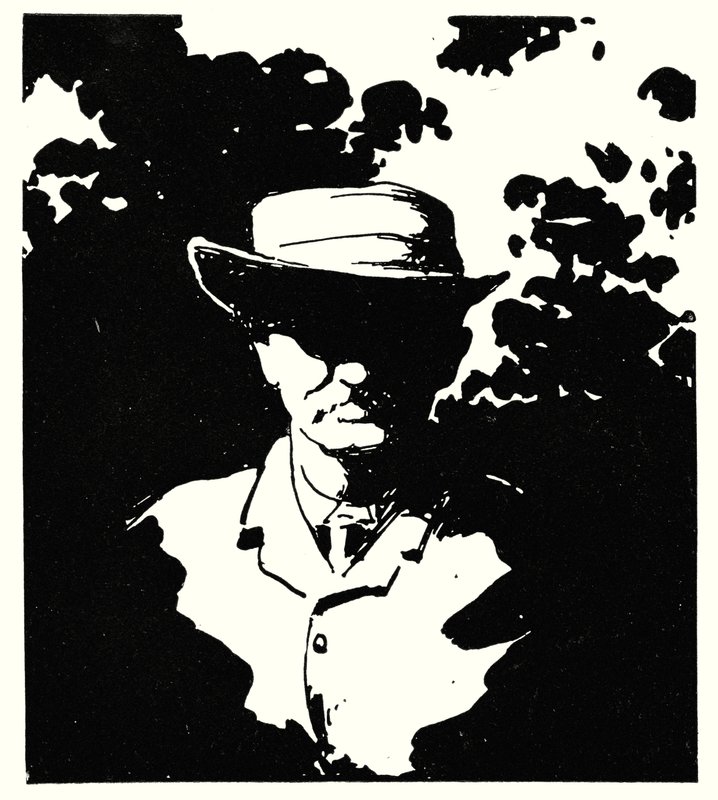 Cecil J Rhodes 在他的花园里，Kenilworth，金伯利（石版画） 作者 Mortimer Ludington Menpes
