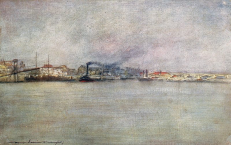 Charenton的蒸汽船 作者 Mortimer Ludington Menpes