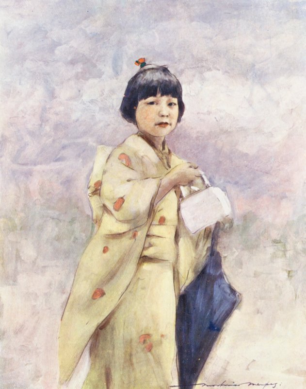 世界儿童：日本人，外出购物（彩色印刷版） 作者 Mortimer Ludington Menpes