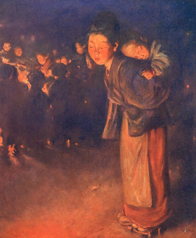 世界儿童：日本，反思（彩色石印版） 作者 Mortimer Ludington Menpes
