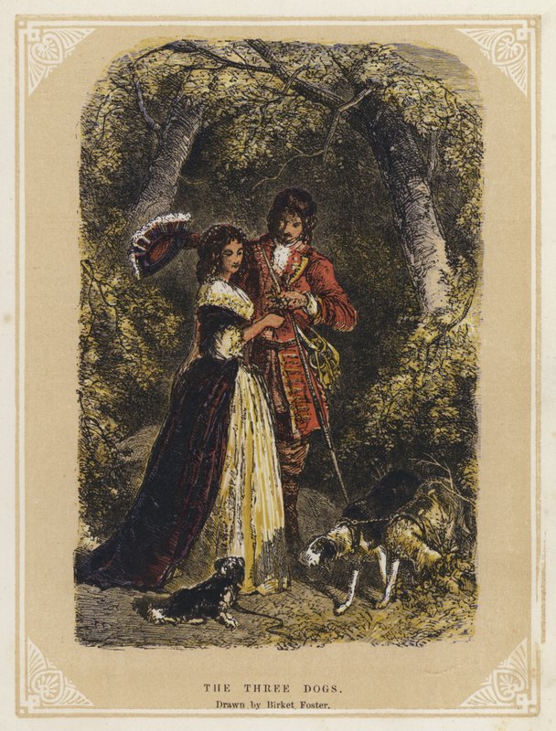 三只狗》（彩色平版印刷）。 作者 迈尔斯·比克（Myles Birket）（之后）福斯特（Foster）