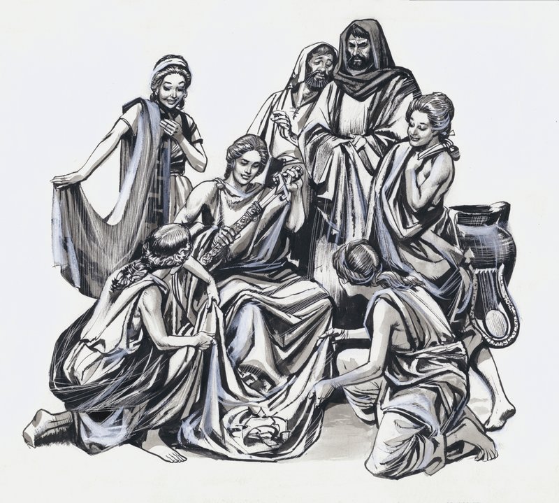 阿喀琉斯与尤利西斯》（水粉画，纸本） 作者 纳迪尔·昆托