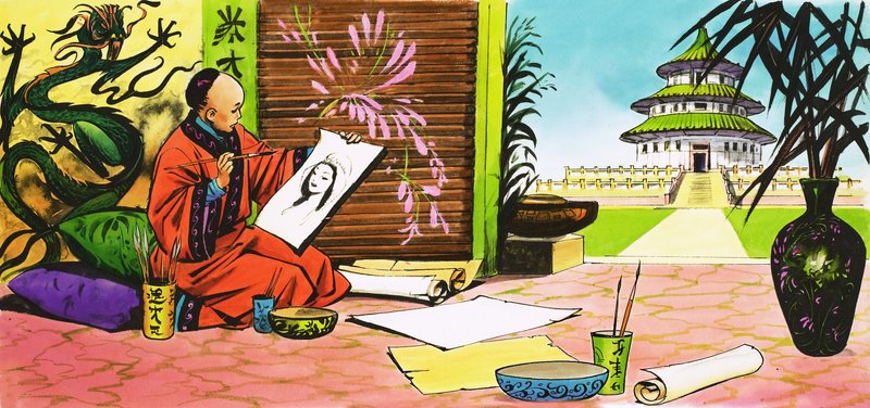 可汗王子为梦中的美女画像 作者 纳迪尔·昆托