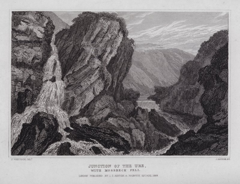 Junction of the Ure, with Mossbeck Fell (engraving) 作者 纳撒尼尔（后）惠托克