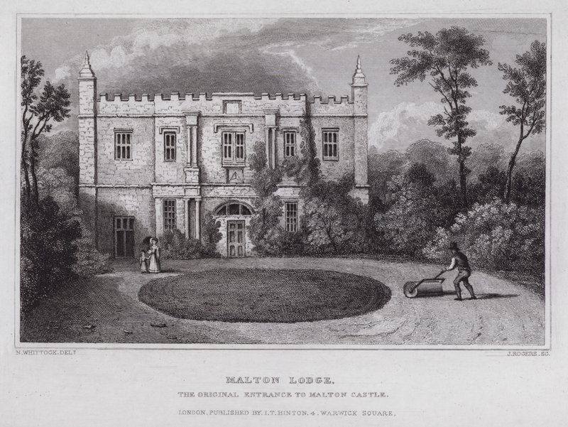 Malton Lodge，马尔顿城堡的原始入口（雕刻） 作者 纳撒尼尔（后）惠托克